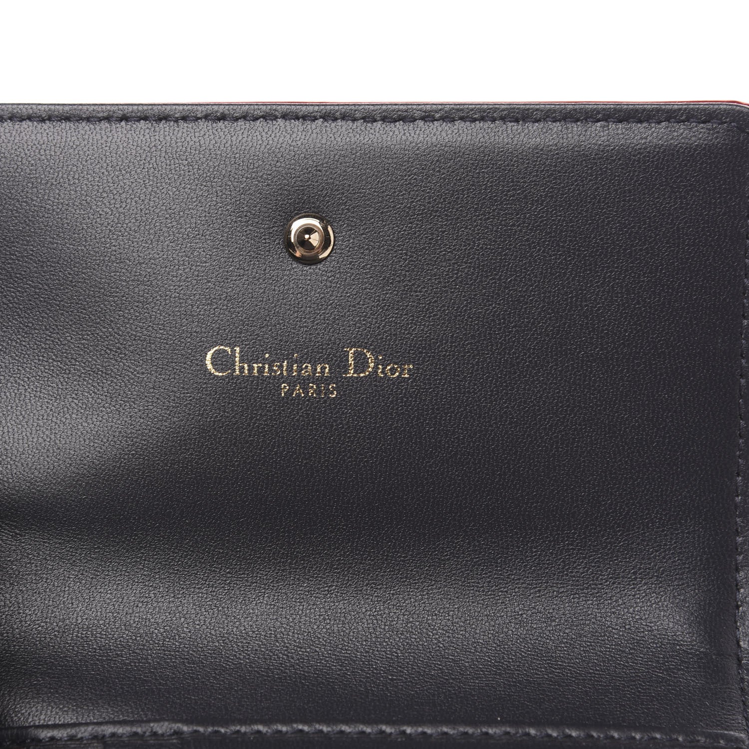 Christian Dior Metallic Patent Micro-Cannage Diorama Elancee Wallet Metal Rusty 6 of 7