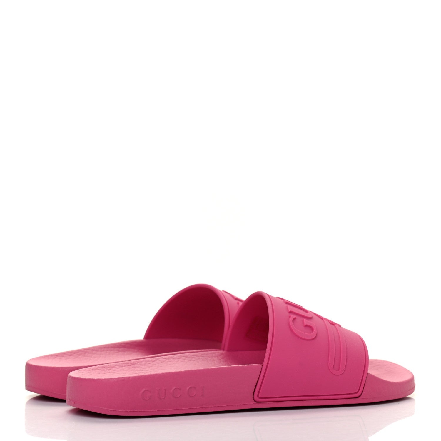 Gucci Rubber Womens Logo Slide Sandals 36 Fuchsia 4 of 8