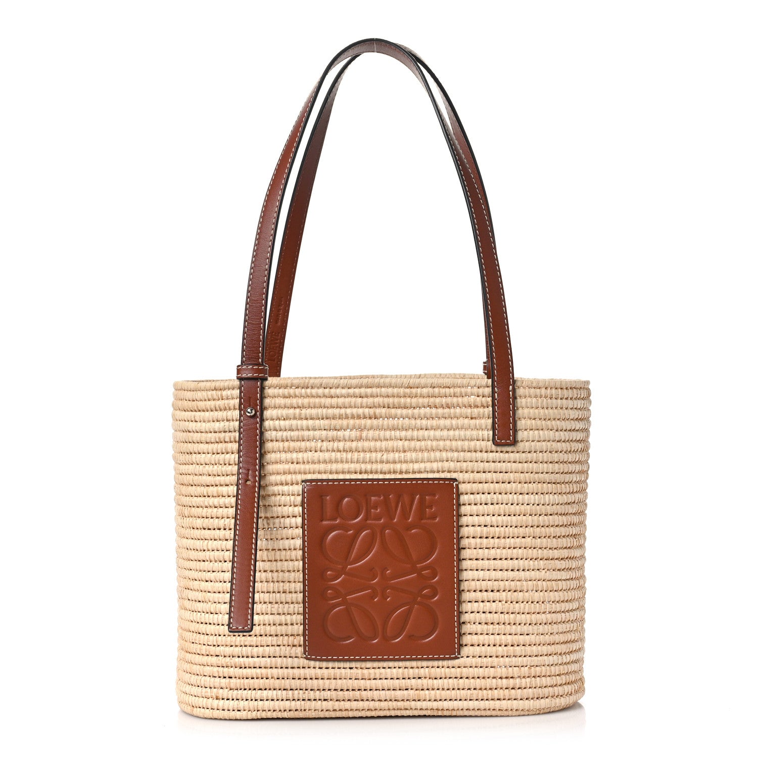 Loewe Raffia Small Square Basket Tote Bag Natural Tan 1 of 8