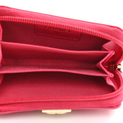 Chanel Caviar Quilted Boy Zip Around Coin Purse Wallet Fuchsia 5 of 9