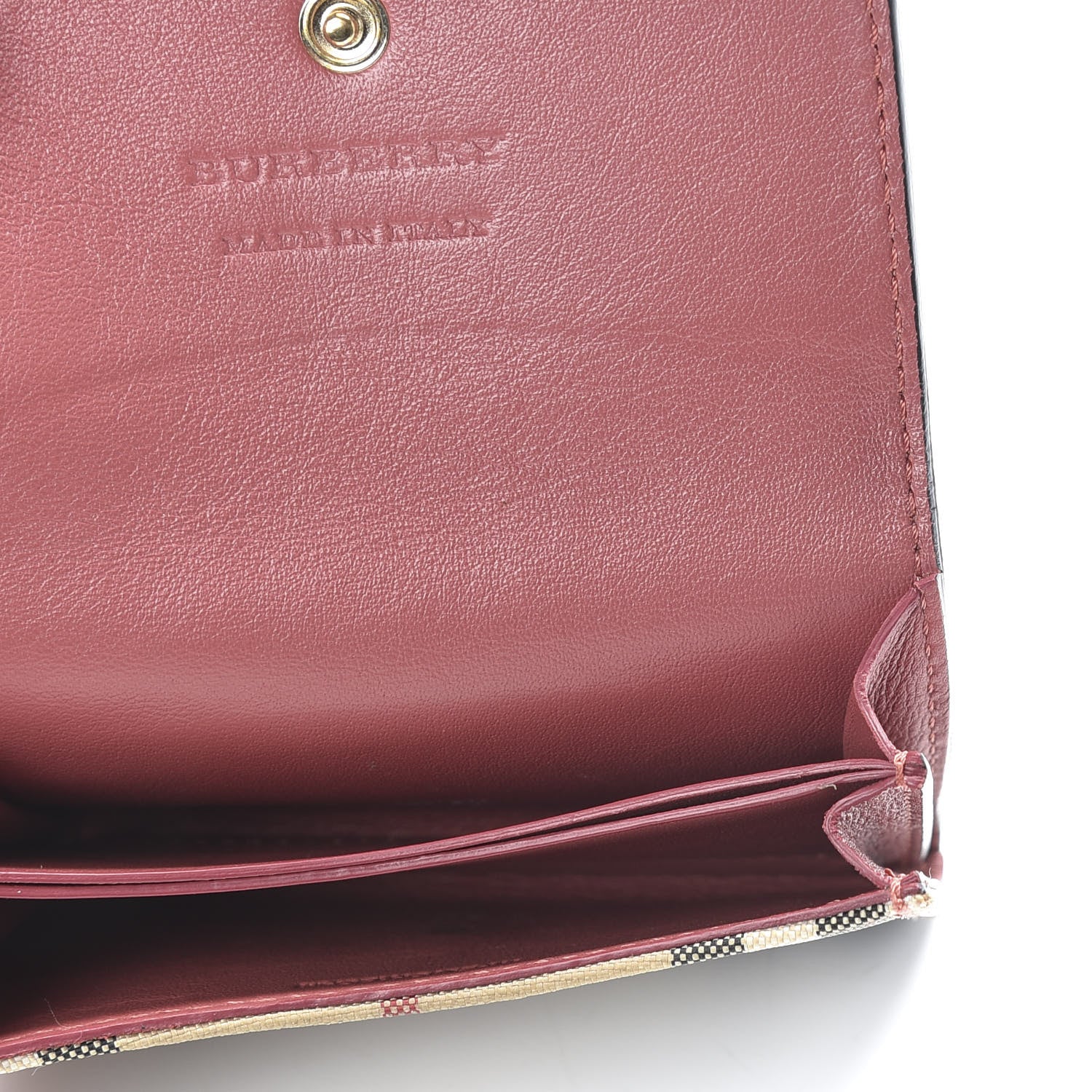 Burberry Calfskin House Check Chesam Card Case Cinnamon Red 5 of 7