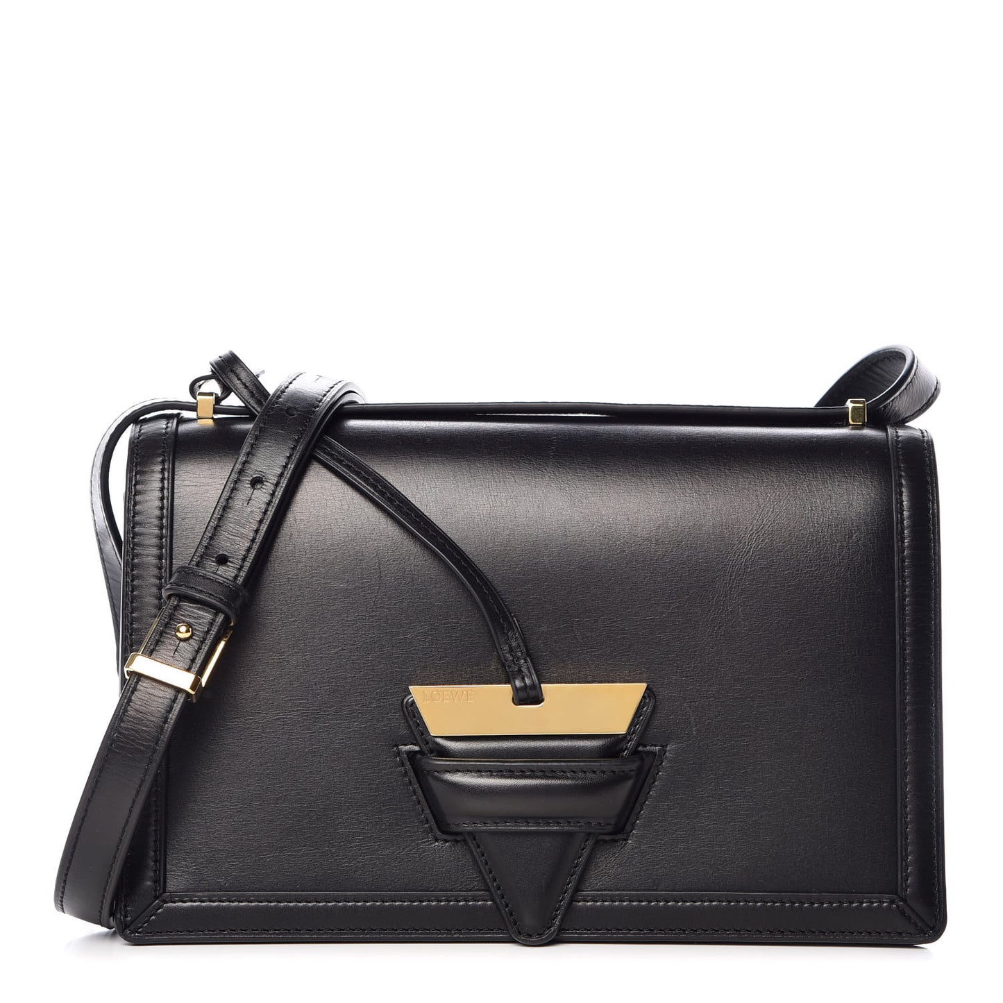 Calfskin Large Barcelona Shoulder Bag Black