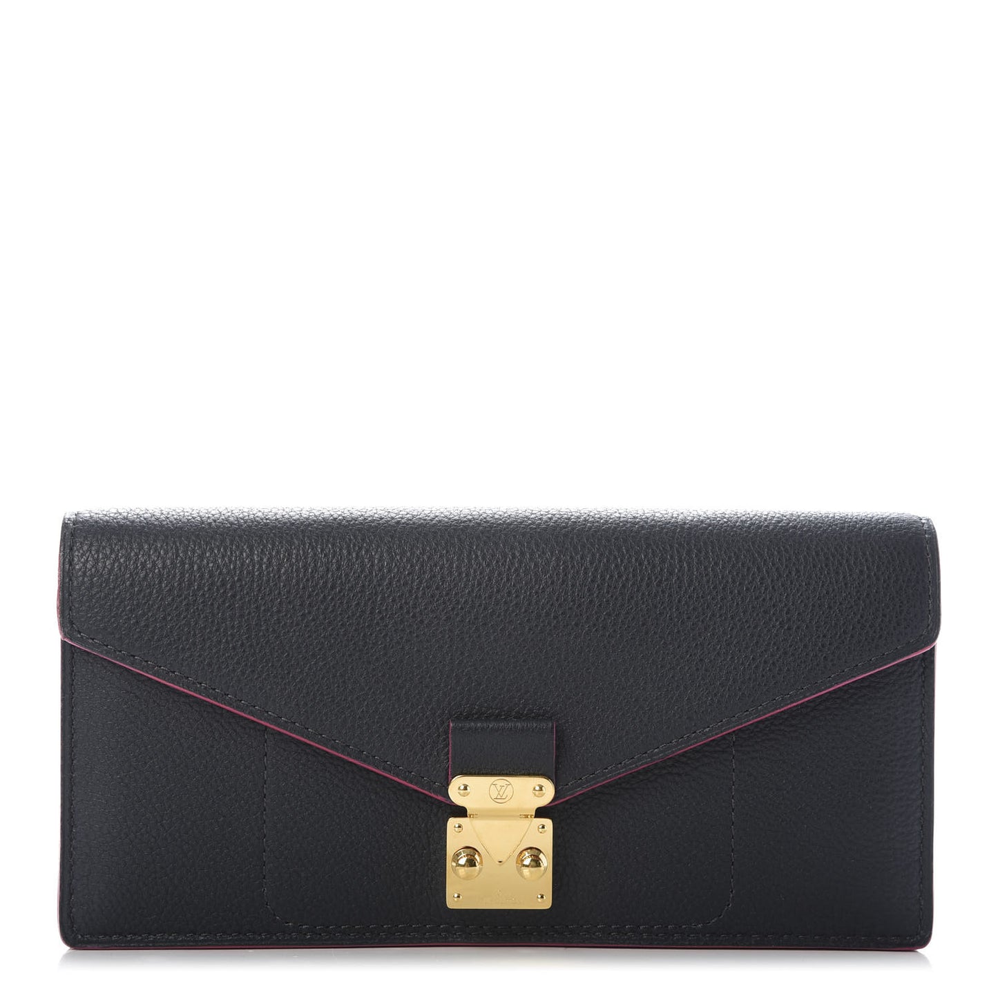 Veau Cachemire Dauphine Wallet Cobalt Fuchsia