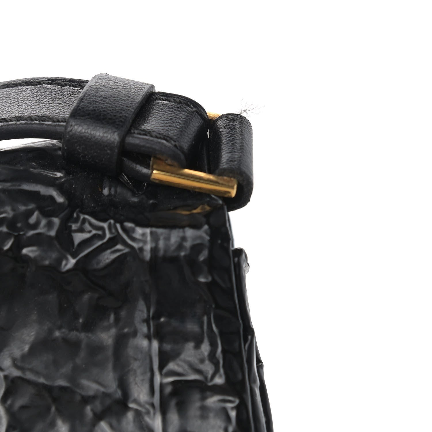 Stella McCartney Crinkled Faux Patent Beckett Shoulder Bag Black 10 of 13