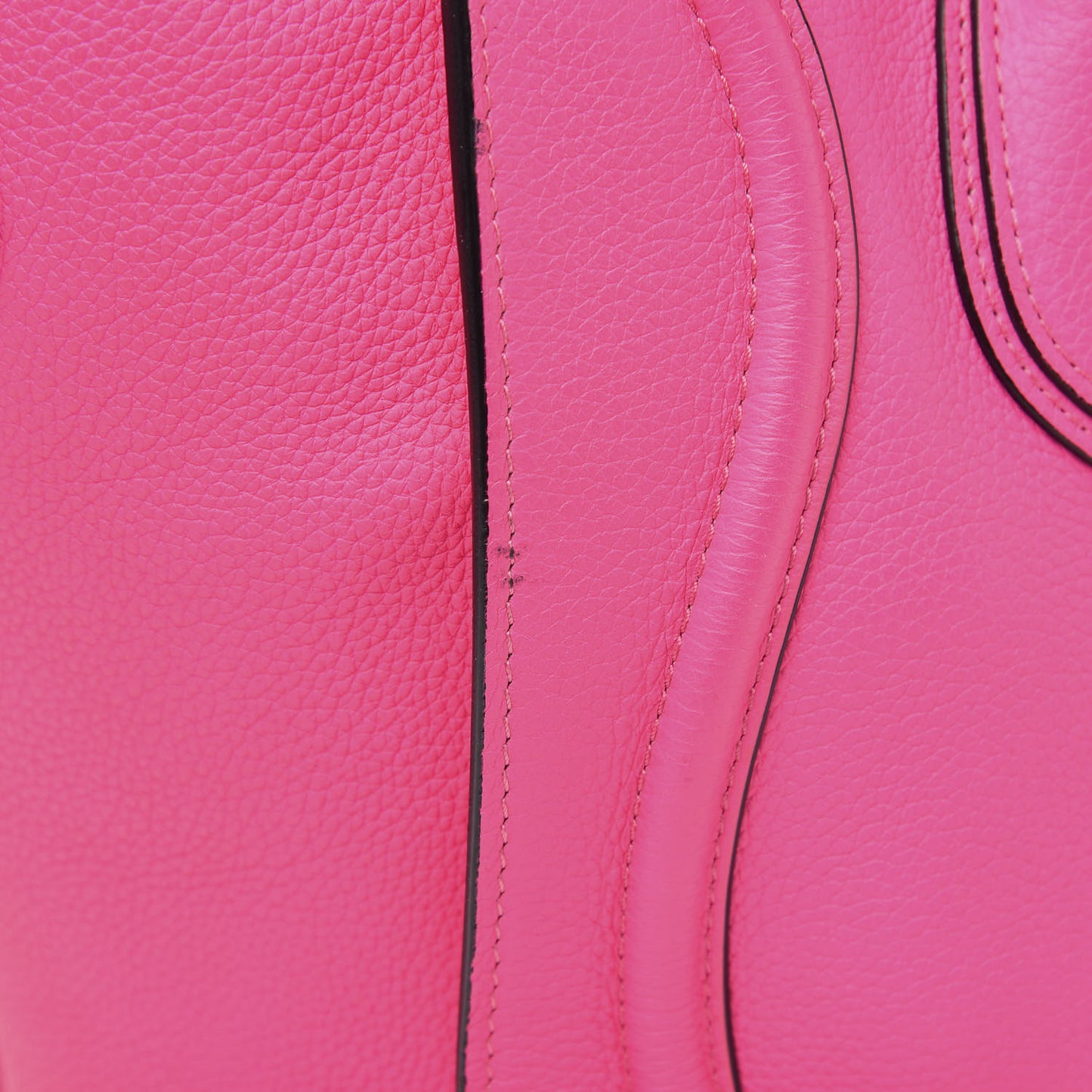Drummed Calfskin Mini Luggage Fluo Pink