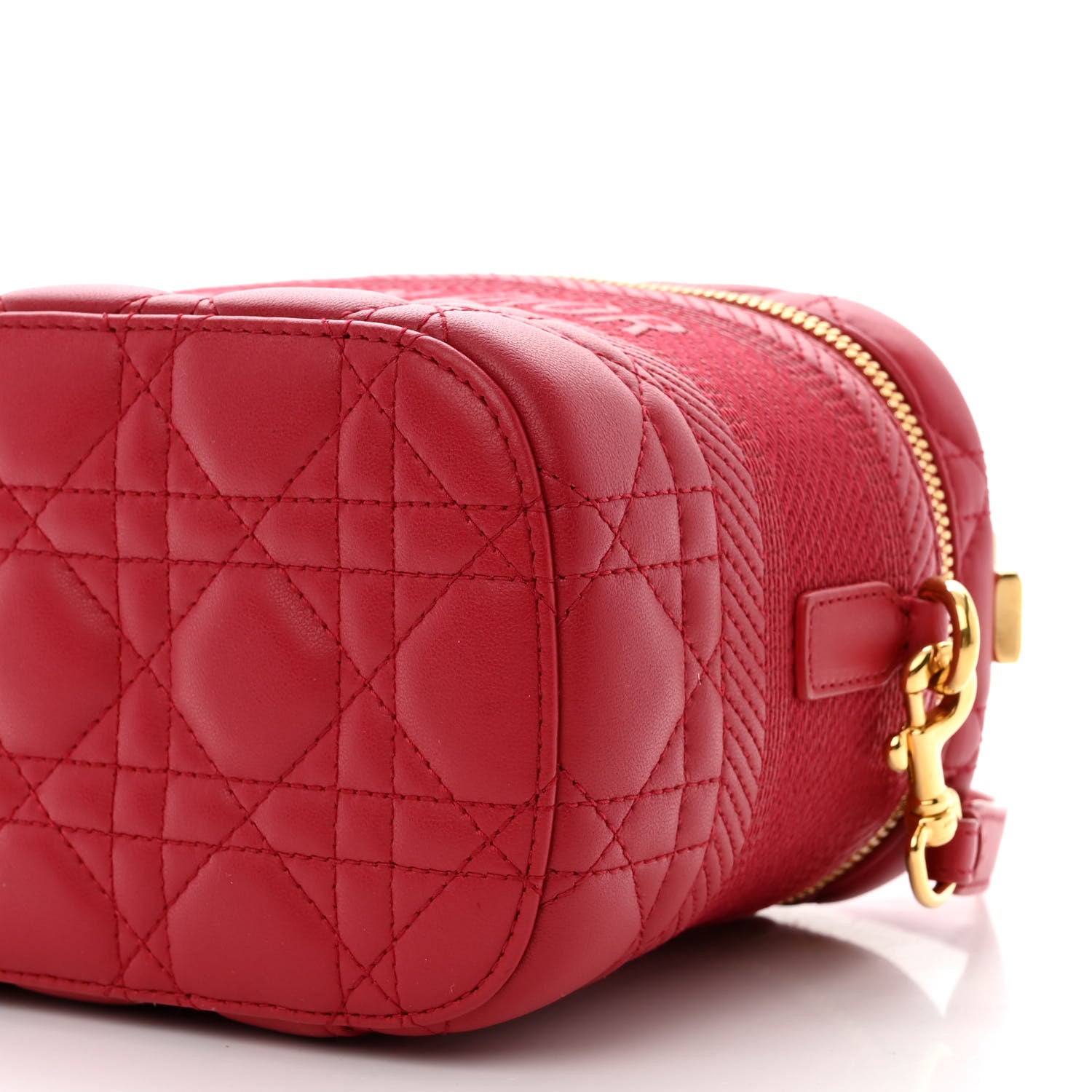 Christian Dior Lambskin Cannage Small Diortravel Vanity Case Red 10 of 10
