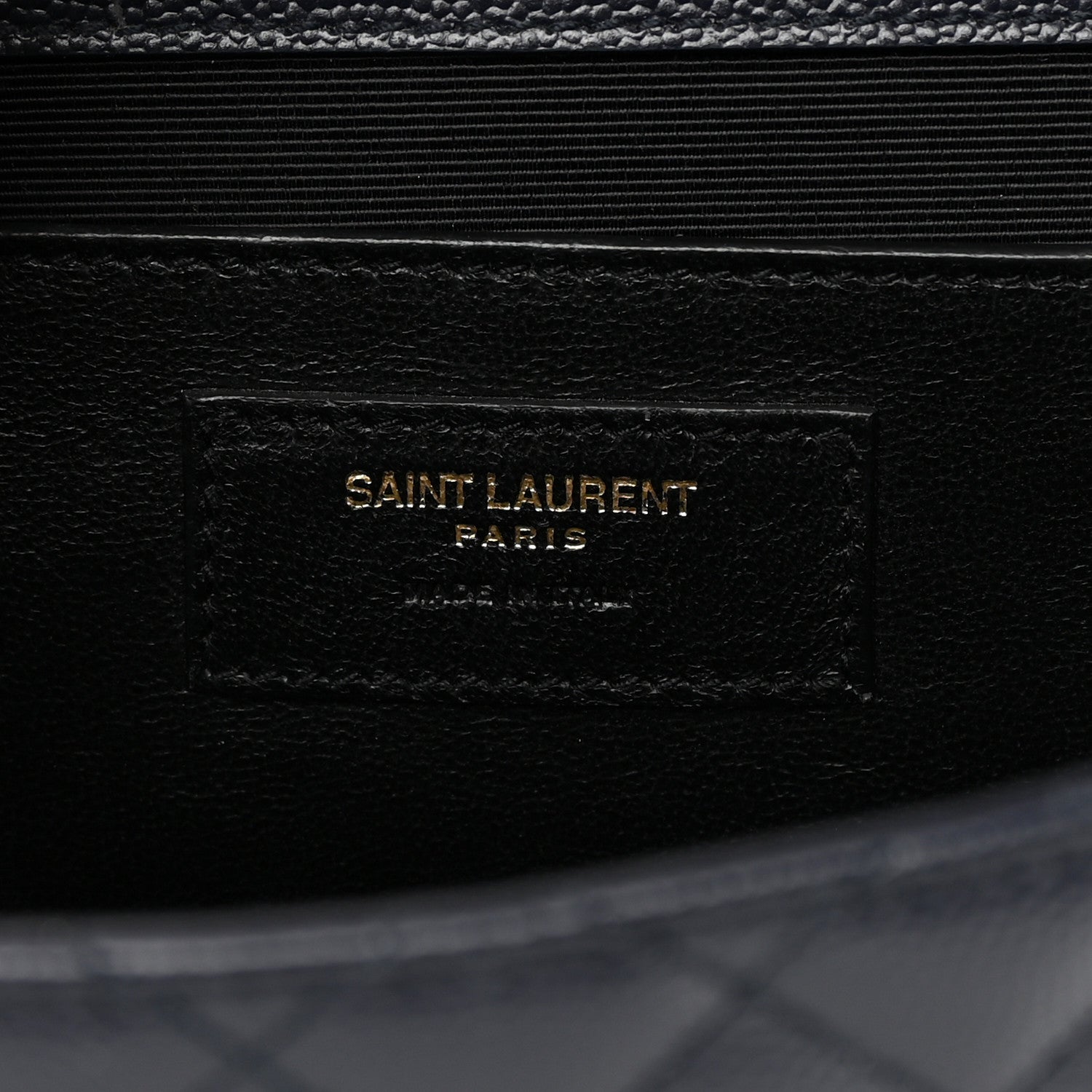 Saint Laurent Grain De Poudre Textured Mixed Matelasse Triquilt Medium Monogram Satchel Deep Marine 6 of 13