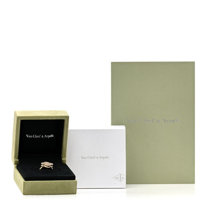 Van Cleef & Arpels 18K Yellow Gold Diamond Mother of Pearl Vintage Alhambra Ring 47 4 5 of 5