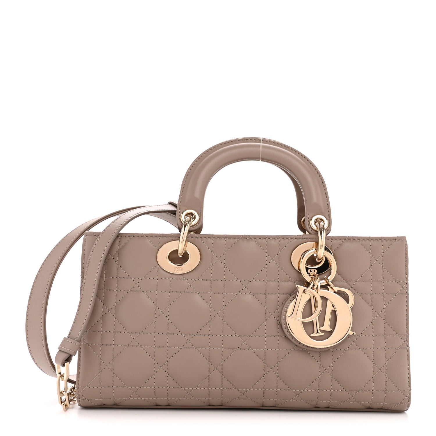 Christian Dior Lambskin Cannage Medium Lady D-Joy Warm Taupe 1 of 11