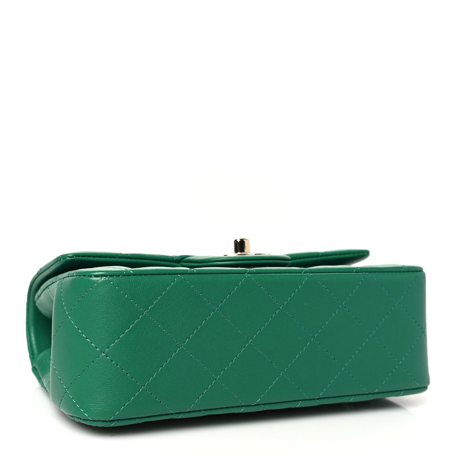 Chanel Lambskin Quilted Mini Top Handle Rectangular Flap Green 4 of 11