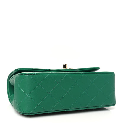 Chanel Lambskin Quilted Mini Top Handle Rectangular Flap Green 4 of 11