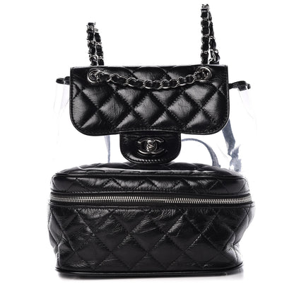 Chanel Crumpled Calfskin PVC Quilted Backpack Black 1 of 10