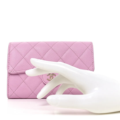 Chanel Caviar Quilted Medium Flap Wallet  Lilac 2 of 8