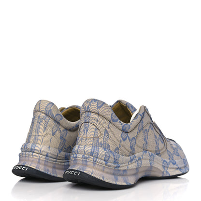 Gucci Ultralight Plume Calfskin Monogram Printed Mens Gucci Run Sneakers 9.5 Beige Blue 4 of 7