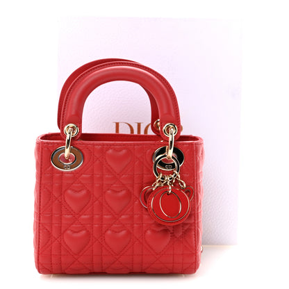 Christian Dior Calfskin Cannage Dioramour Mini Lady Dior Bag Bright Red 10 of 10