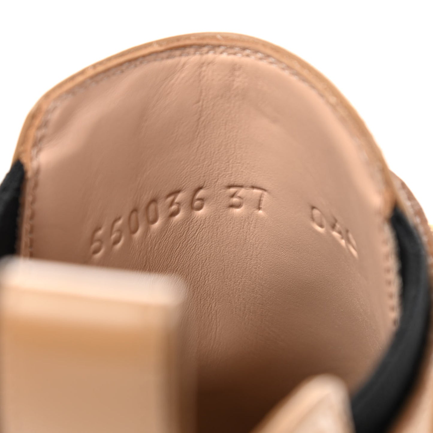 Calfskin Crystal GG Trip Chelsea Ankle Boots 37 Natural Tan