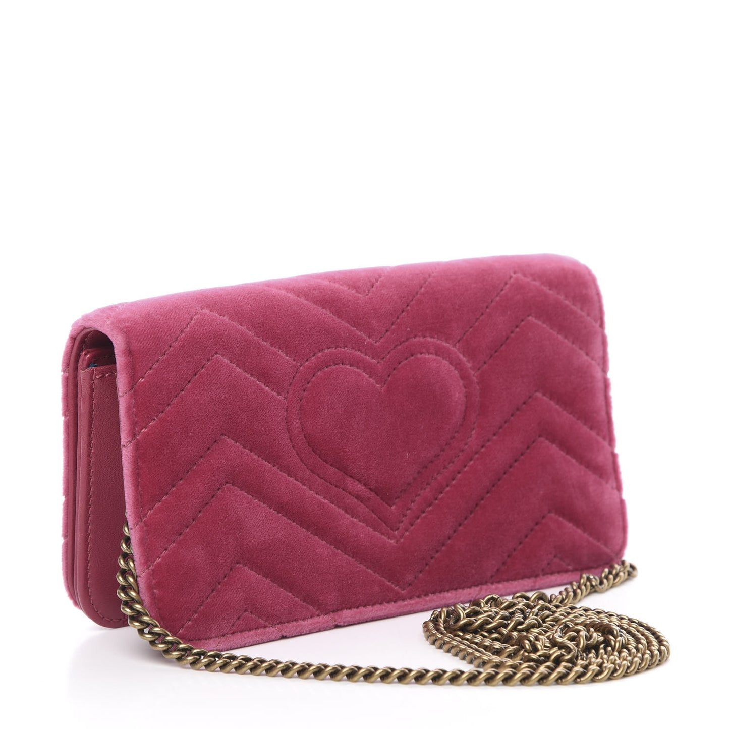 Velvet Matelasse Love Embroidered GG Marmont Mini Bag Light Raspberry Rose