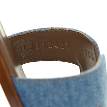 Hermes Denim Canvas Oran Sandals 36.5 Bleu Clair 8 of 9