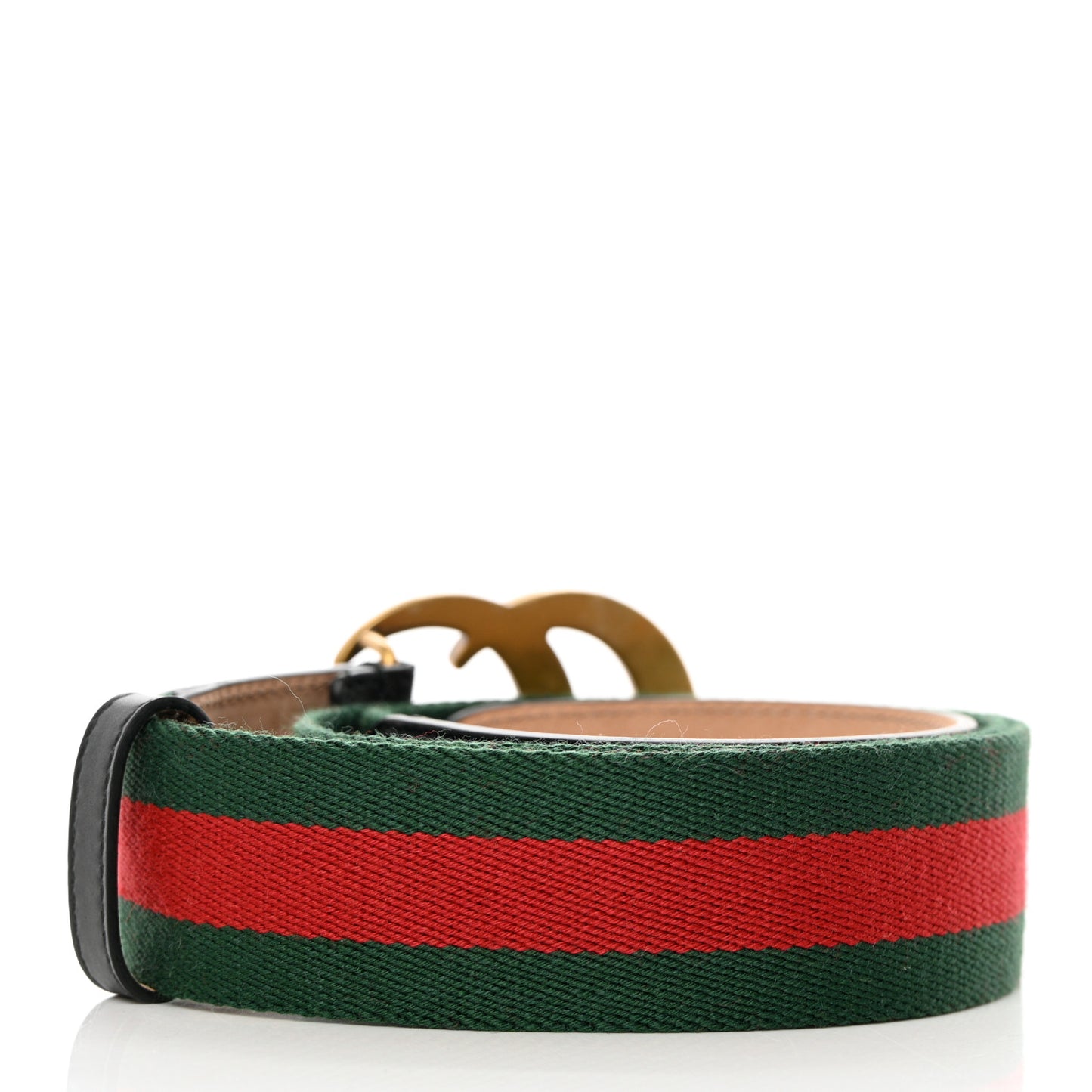 Nylon Calfskin Double G Web 40mm Belt 95 38 Green Red Black