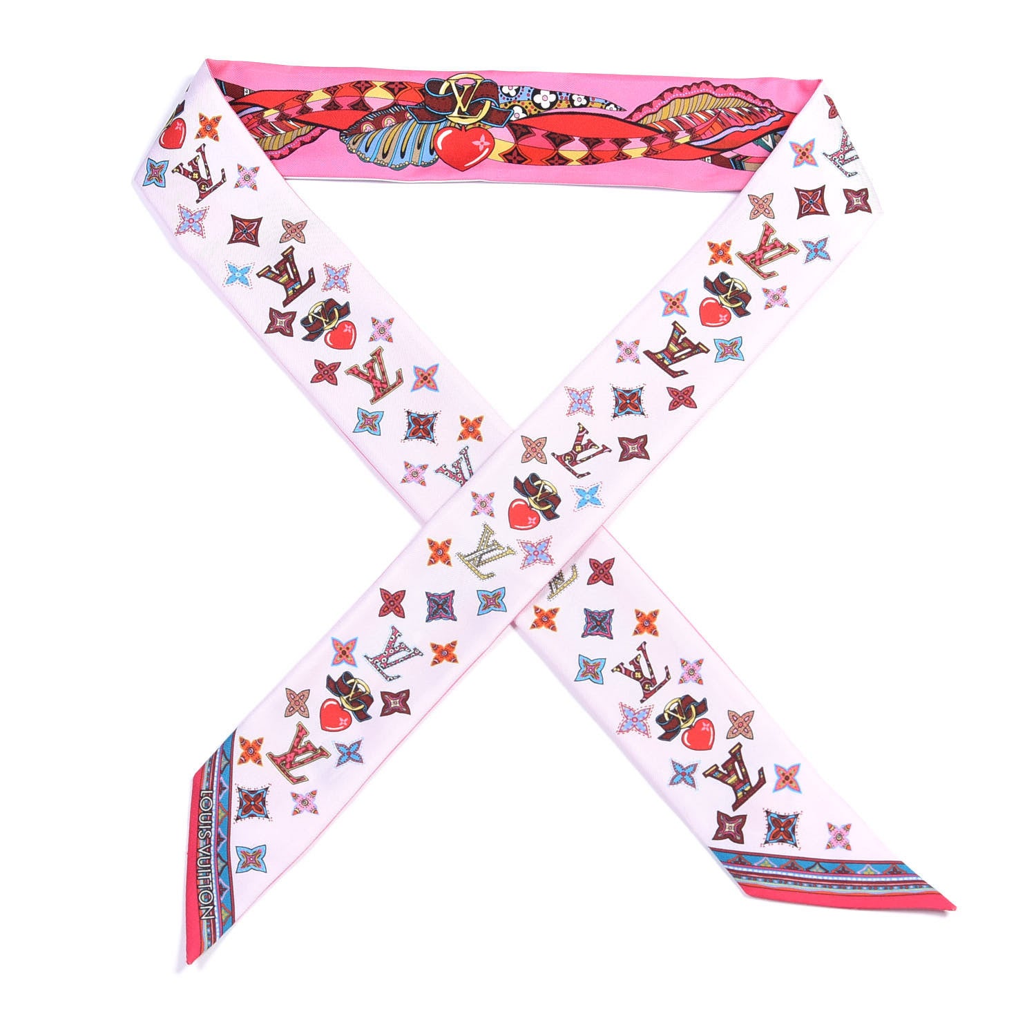 Louis Vuitton Silk Monogram Romance BB Bandeau Rose 1 of 2