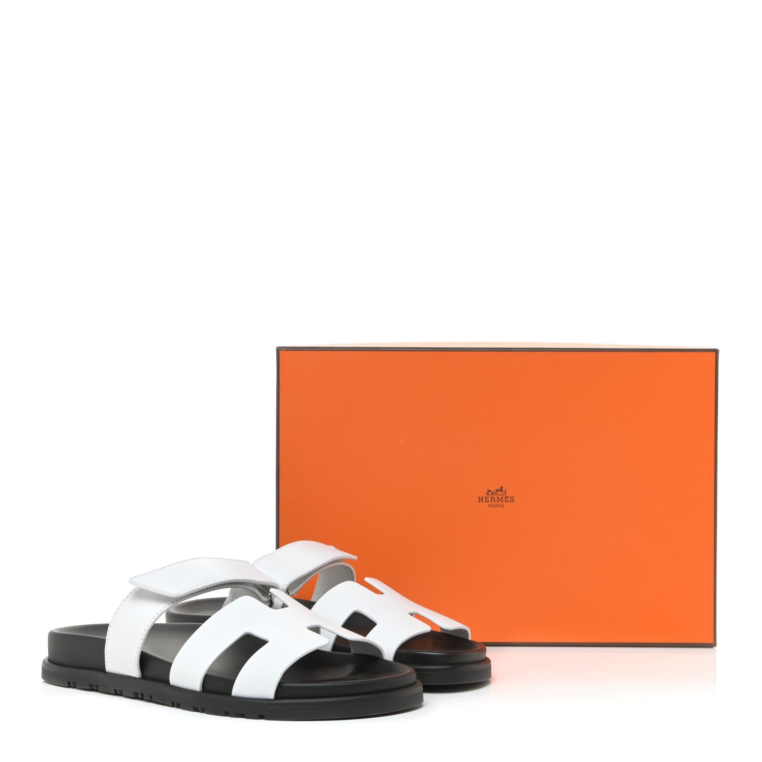 Hermes Calfskin Womens Chypre Sandals 38 White 11 of 11