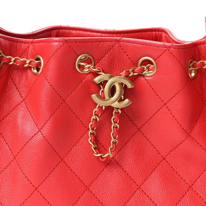 Chanel Caviar Quilted Mini Chanel 25 Handbag Red 8 of 11