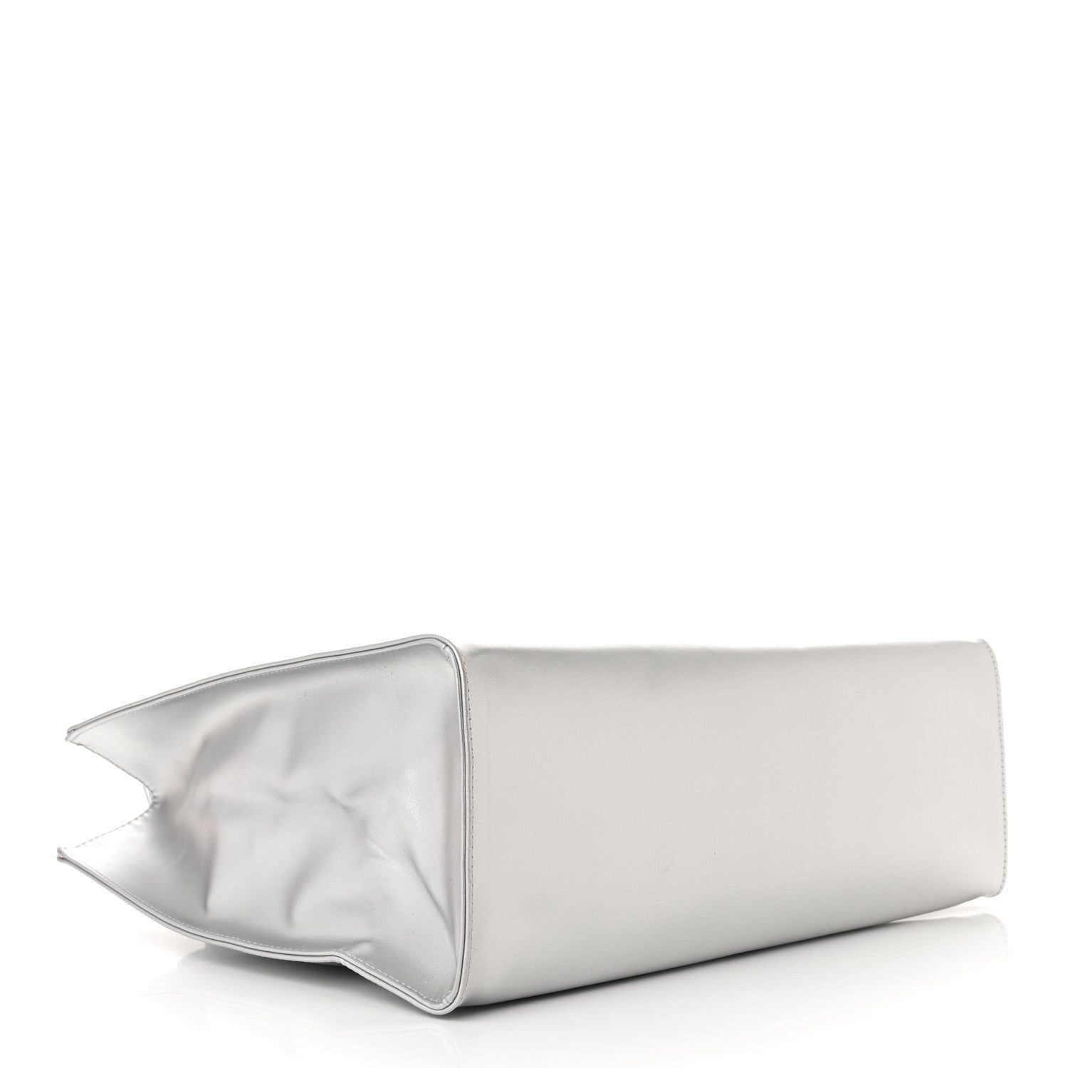 Telfar Metallic Vegan Leather Medium Shopping Bag Silver 4 of 12