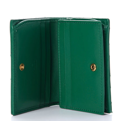 Gucci Calfskin Matelasse GG Marmont Card Case Wallet Emerald 5 of 10