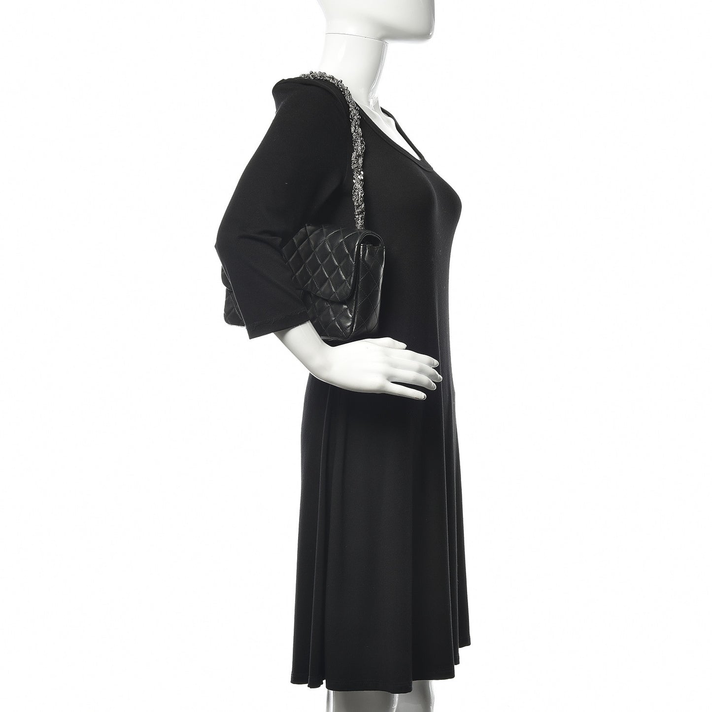 Lambskin Quilted Medium Westminster Pearl Flap Black