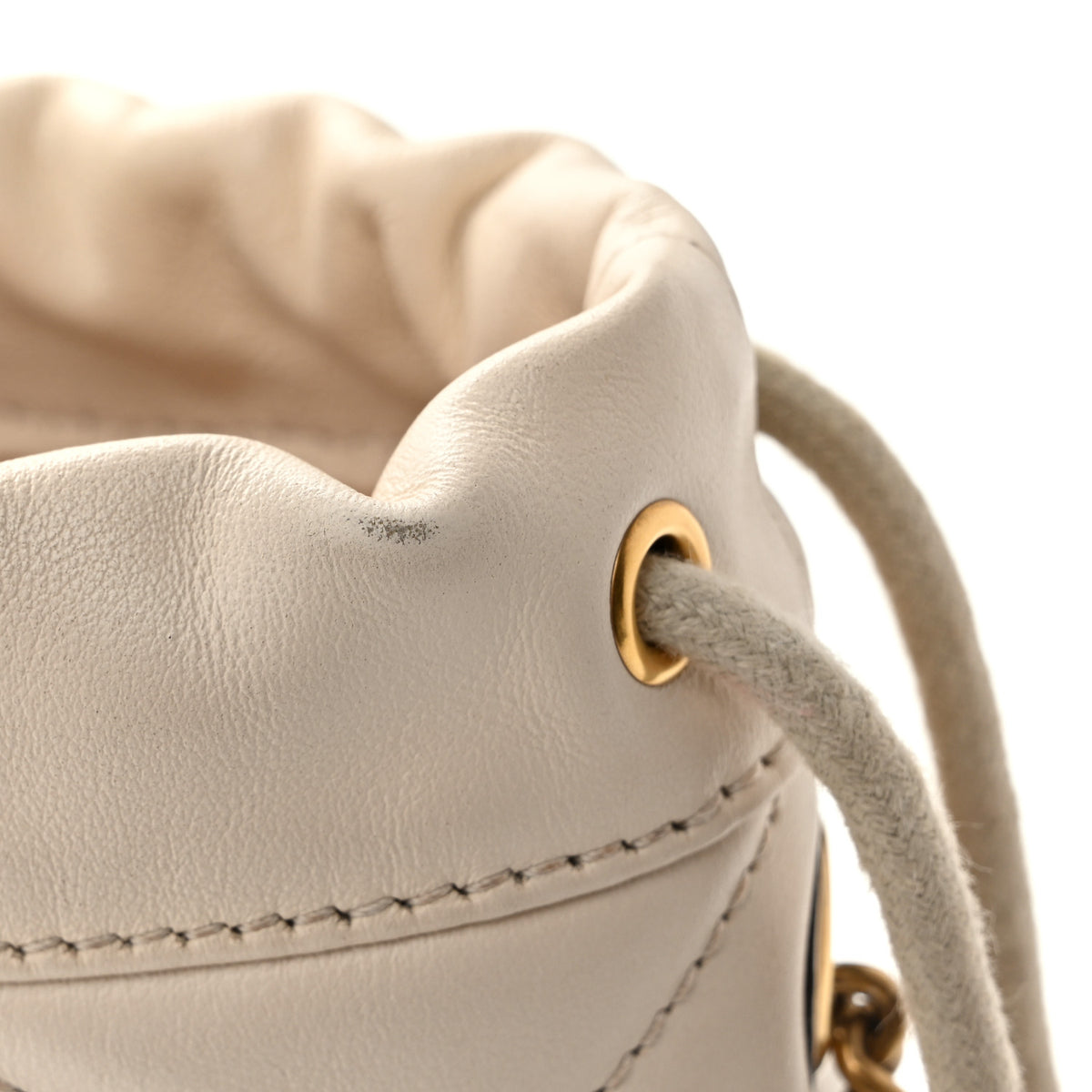 Gucci Calfskin Matelasse Mini GG Marmont 2.0 Bucket Bag White 13 of 13