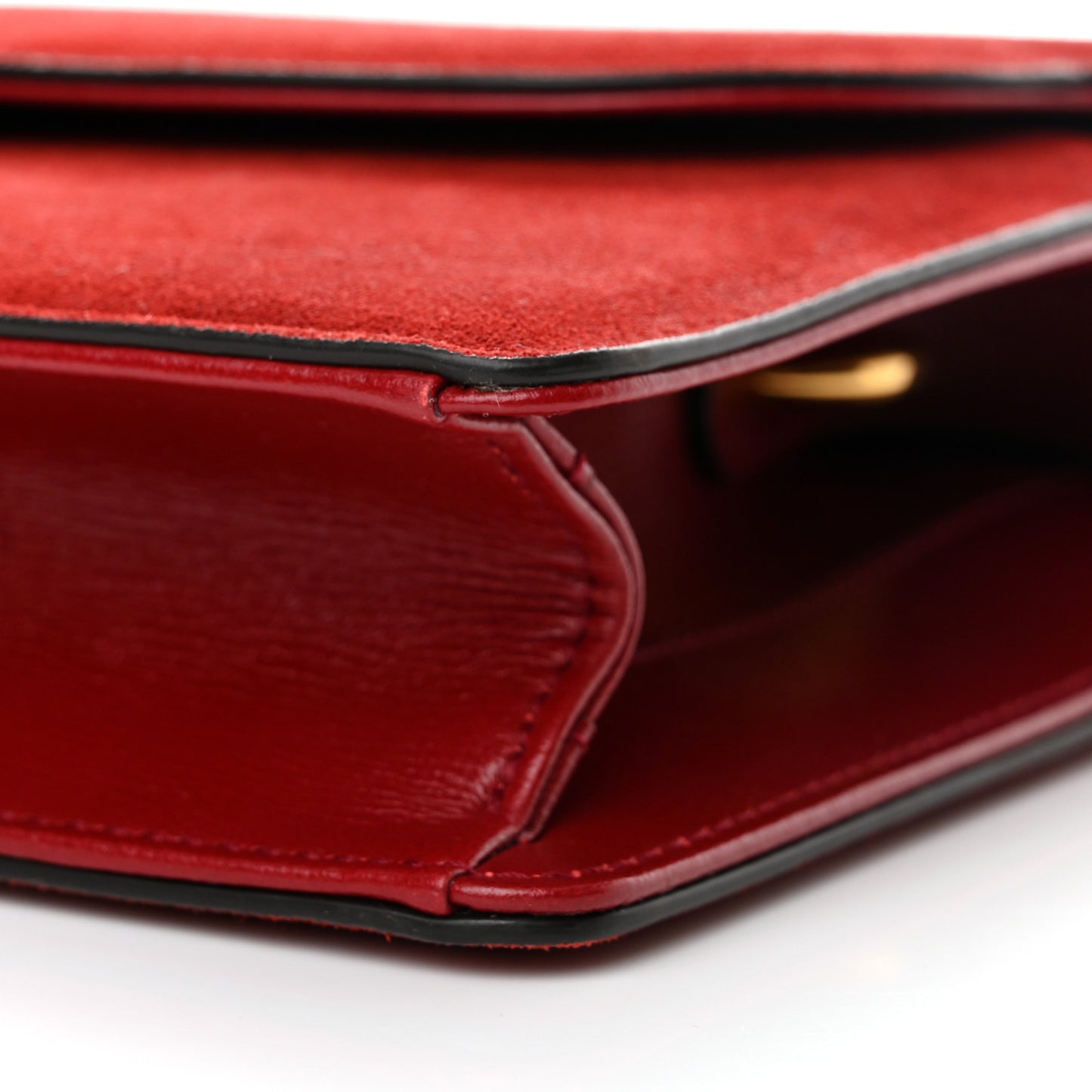 Suede Small Torchon GG Ring Shoulder Bag New Cherry Red