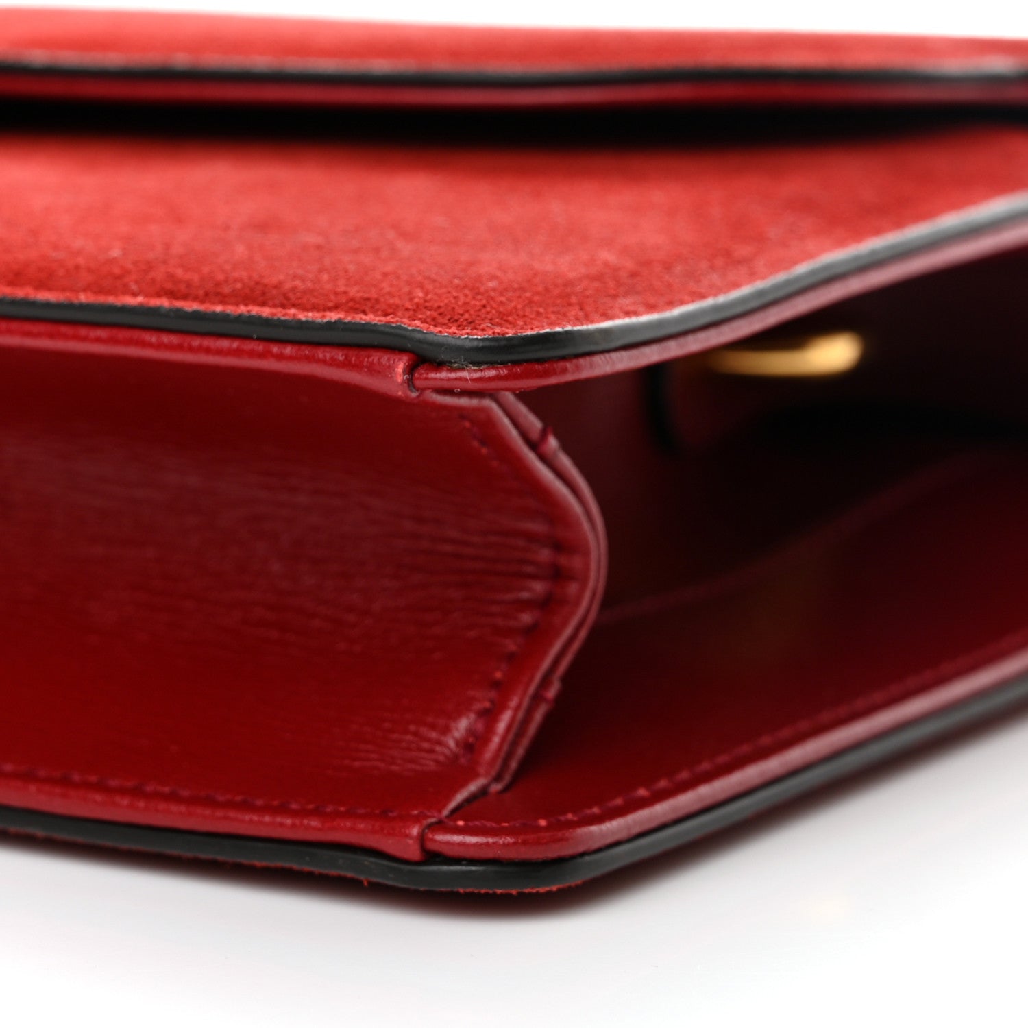 Gucci Suede Small Torchon GG Ring Shoulder Bag New Cherry Red 10 of 12