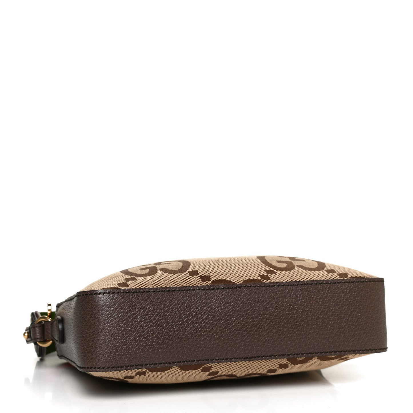 Monogram Jumbo GG Textured Dollar Calfskin Web Messenger Shoulder Bag Camel Ebony New Acero