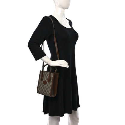 Gucci GG Supreme Monogram Azalea Calfskin Mini Retro Interlocking G Tote Bag Beige Ebony Brown Sugar 2 of 8