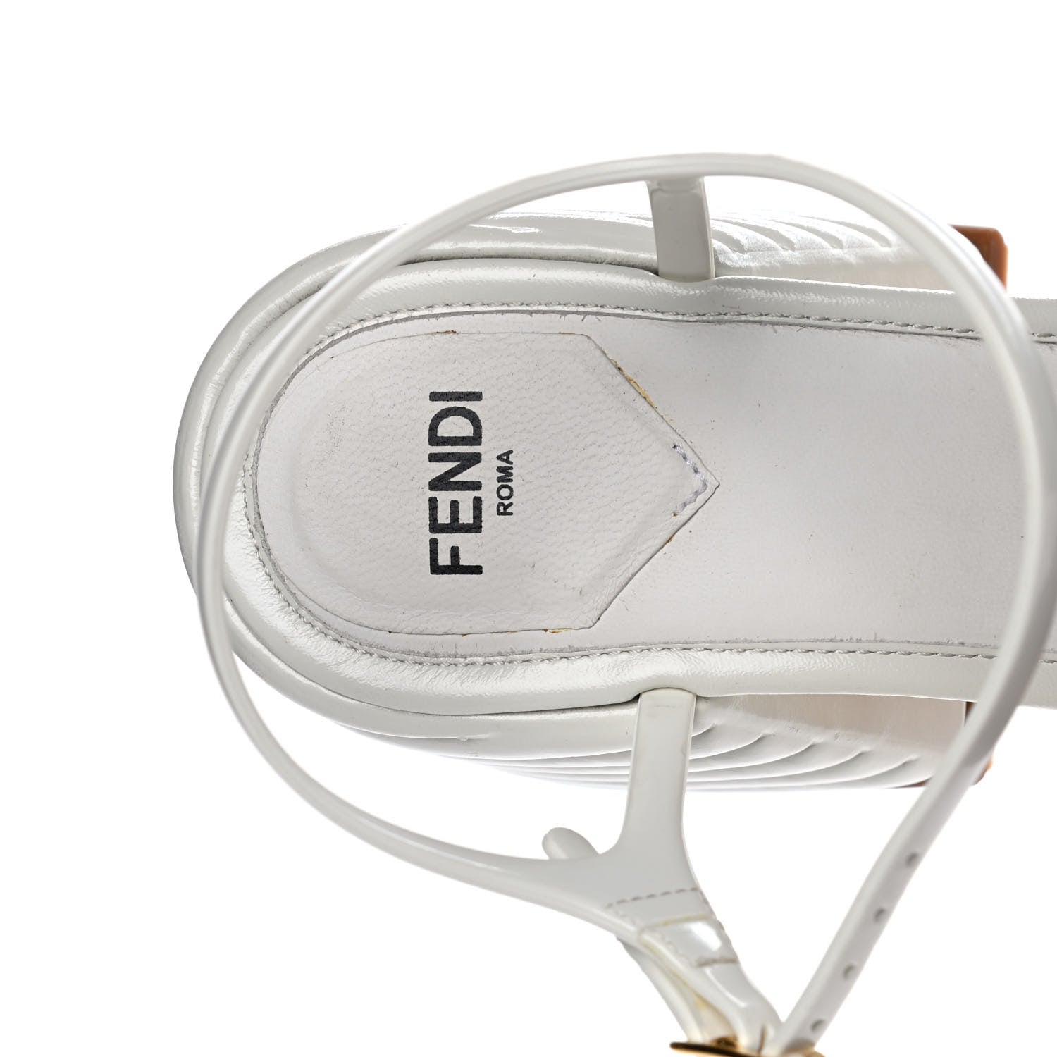 Fendi Calfskin Promenade Slingback Sandals 36.5 White 9 of 15