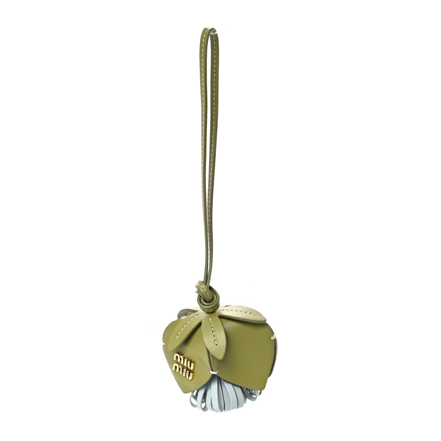 Calfskin Trick Bag Charm Ivy Green Lake Blue