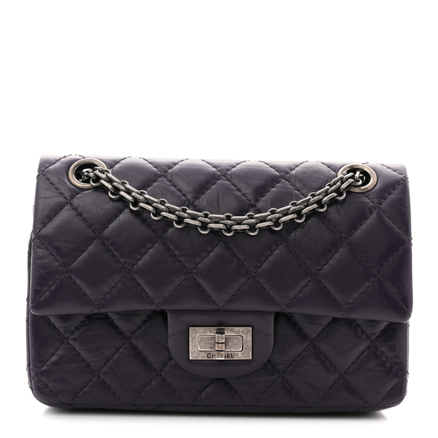 Chanel Aged Calfskin Quilted 2.55 Reissue Mini Flap Dark Purple 1 of 11