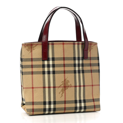 Burberry Haymarket Check Small Tote Red 2 of 9