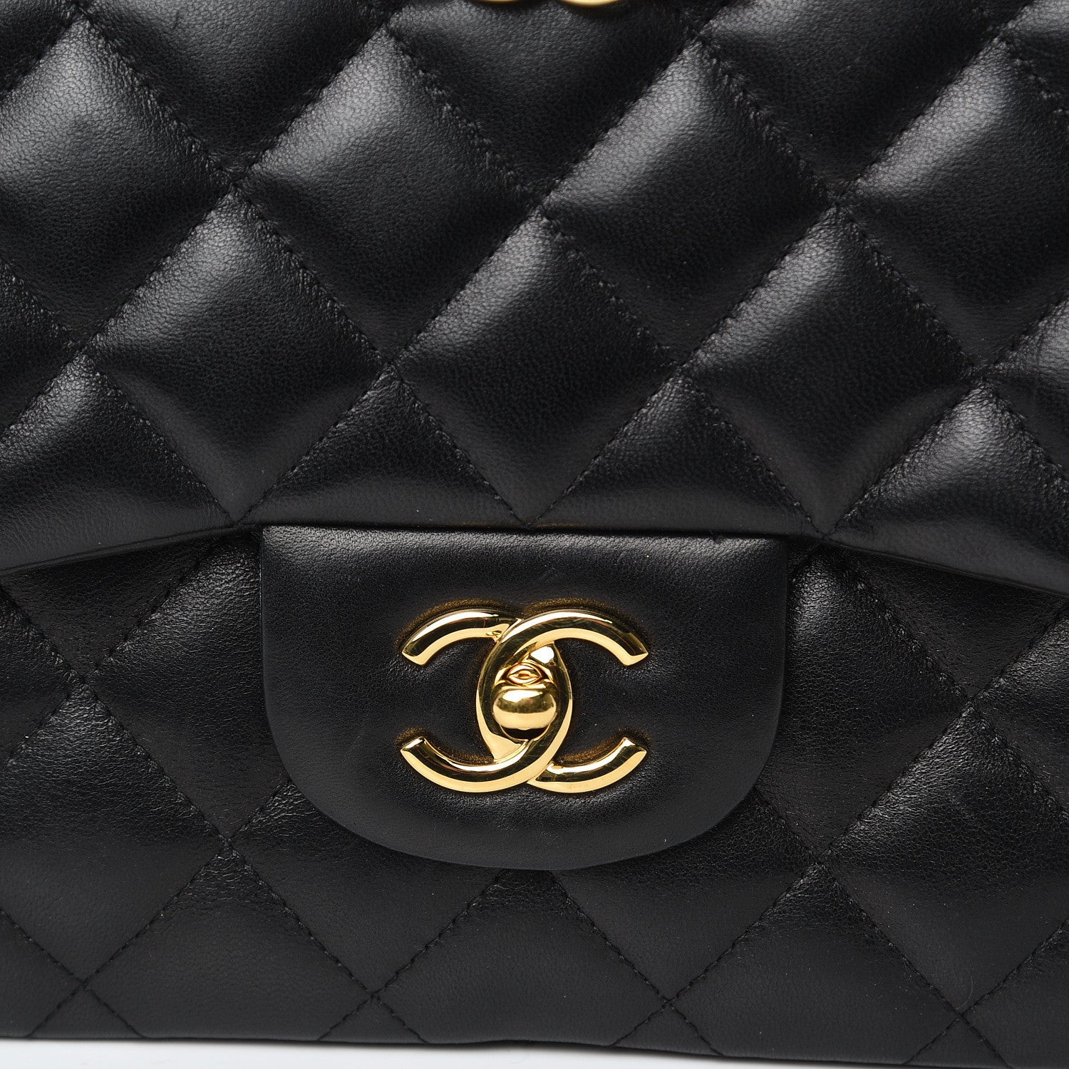 Chanel Lambskin Quilted Jumbo Single Flap Black 12 of 15