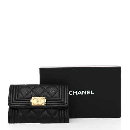 Chanel Caviar Quilted Boy Flap Card Holder Black 8 of 8