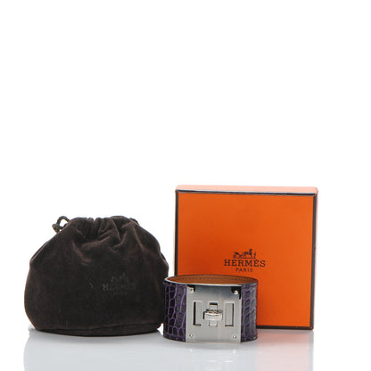 Hermes Shiny Alligator Kelly Dog Cuff Amethyst 6 of 6