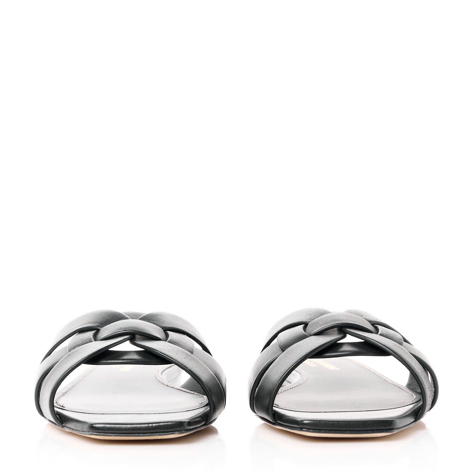 Saint Laurent Calfskin Tribute 05 Slide Sandals 36 Black 2 of 9