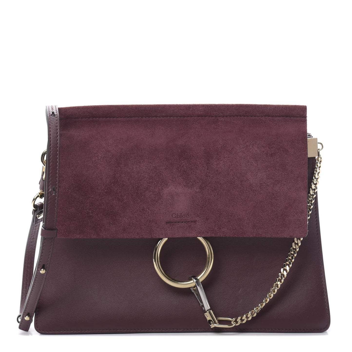 Calfskin Suede Medium Faye Shoulder Bag Intense Violine
