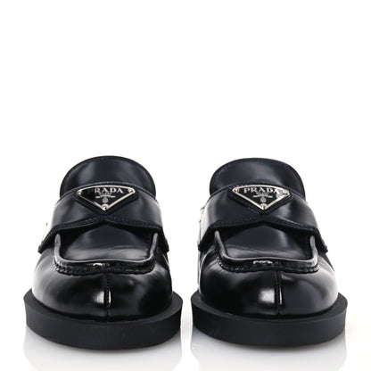 Prada Spazzolato Triangle 40mm Loafer Mules 37 Black 2 of 10