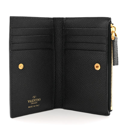 Valentino Garavani Grained Calfskin VLogo Coin Case Card Holder Black 5 of 7