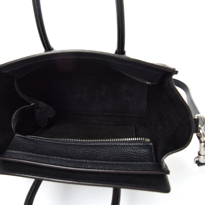 Celine Drummed Calfskin Nano Luggage Black 5 of 14
