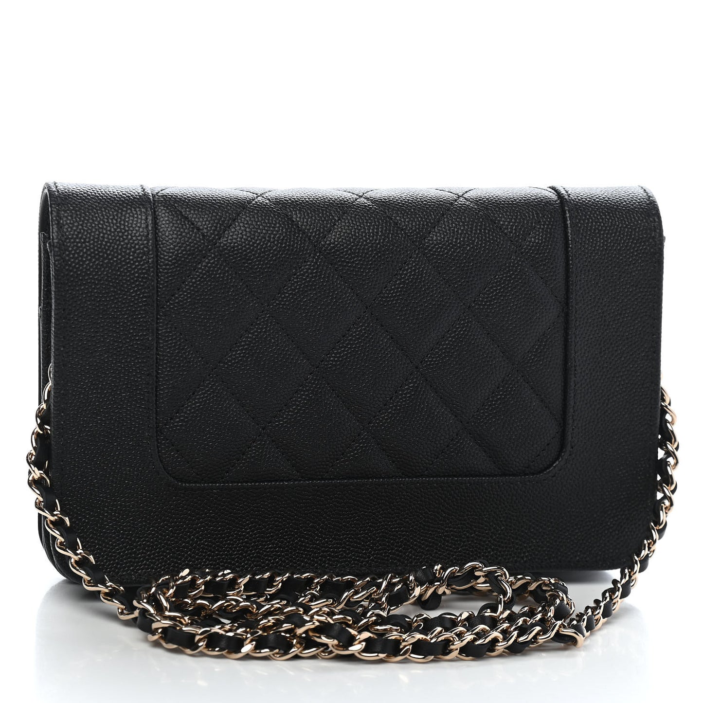 Caviar Quilted Vintage Mademoiselle Wallet On Chain WOC Black