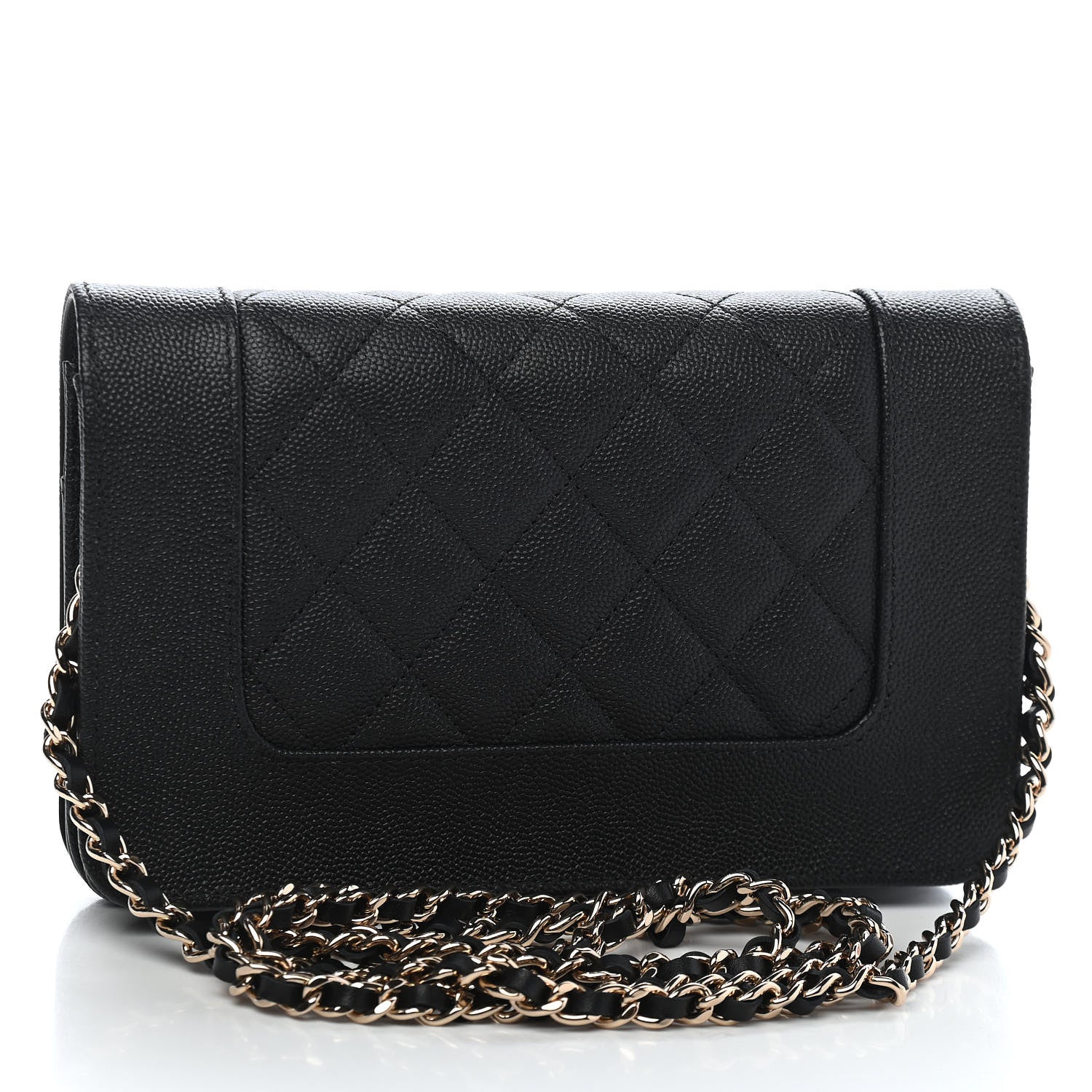 Chanel Caviar Quilted Vintage Mademoiselle Wallet On Chain WOC Black 3 of 10