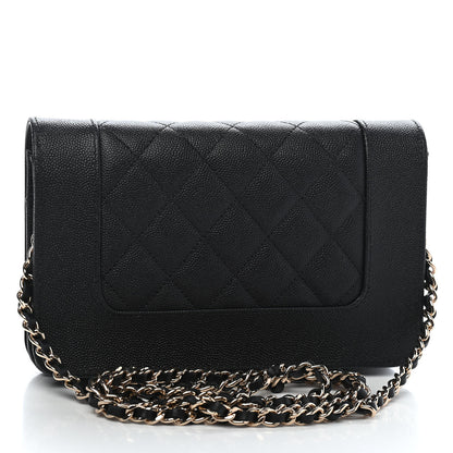 Chanel Caviar Quilted Vintage Mademoiselle Wallet On Chain WOC Black 3 of 10