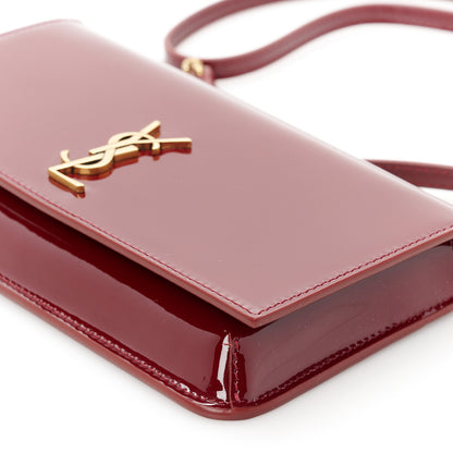 Saint Laurent Patent Monogram Phone Holder Crossbody Chataigne 10 of 10